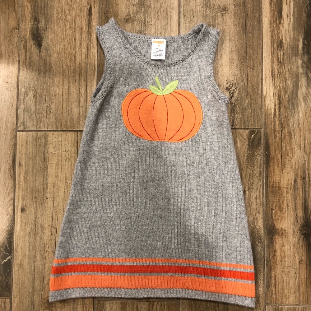 Toddler girls Gymboree pumpkin sweater dress.